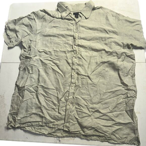 J. Ferrari Casual Button Up Shirt Green Earthy Color 3XLT - Picture 1 of 4